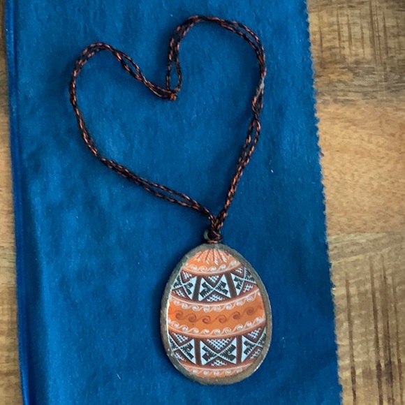 Ukrainian Glass Painted Easter Egg Pysanky - Picture 2 of 3